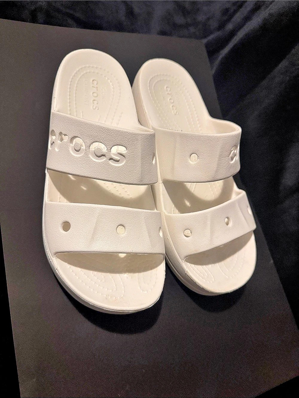 Crocs  Sandal Women's Double-Band Sandals in White Like New
